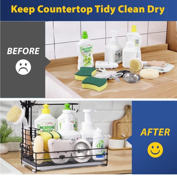 Estituent Sink🚰Organizer, Stainless Steel Sponge🧽Caddy for Kitchen🔪Sink🚰 - Picture 5 of 12